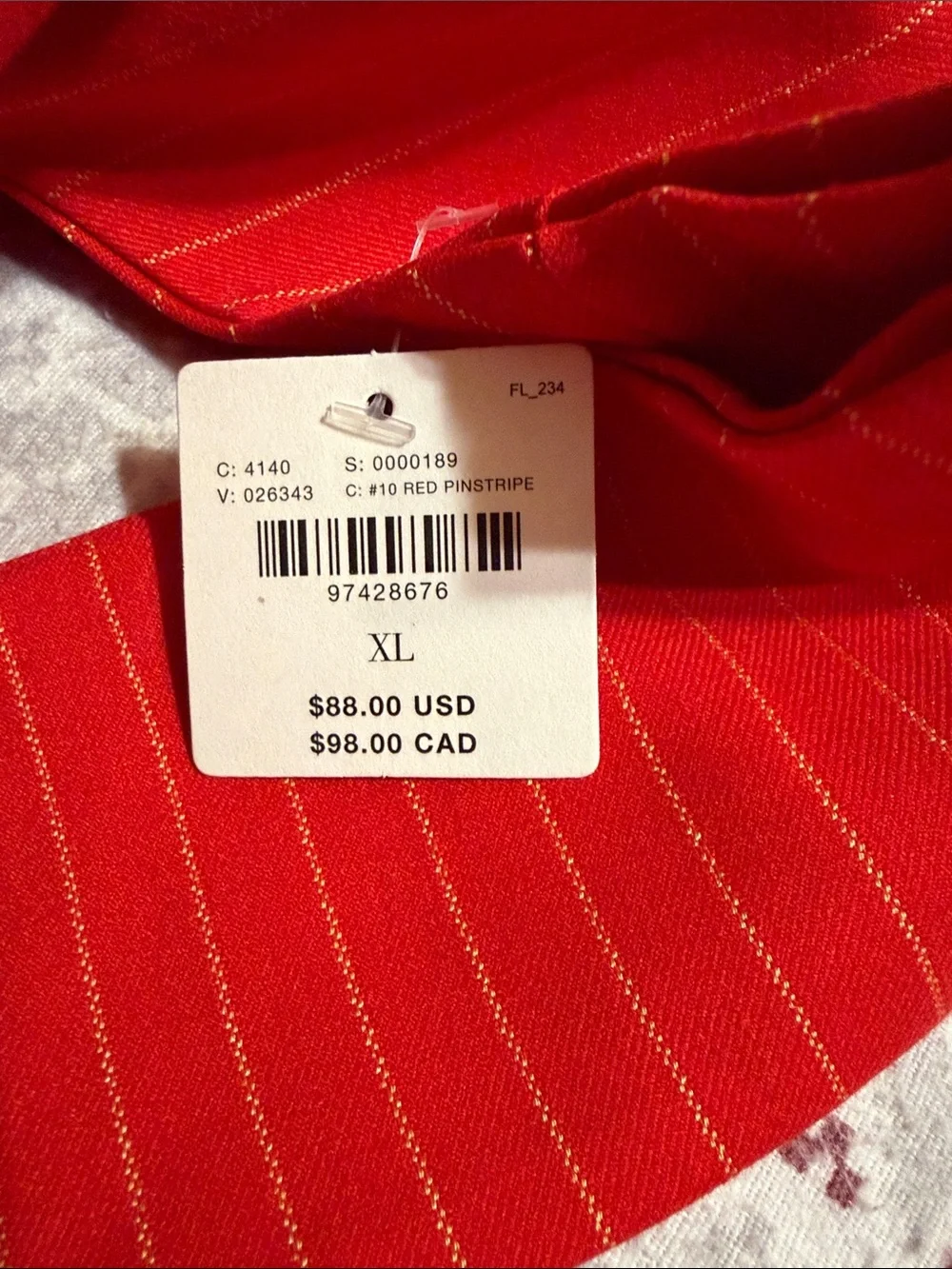 Anthropologie Red Pinstripe Halter Bandeau Top